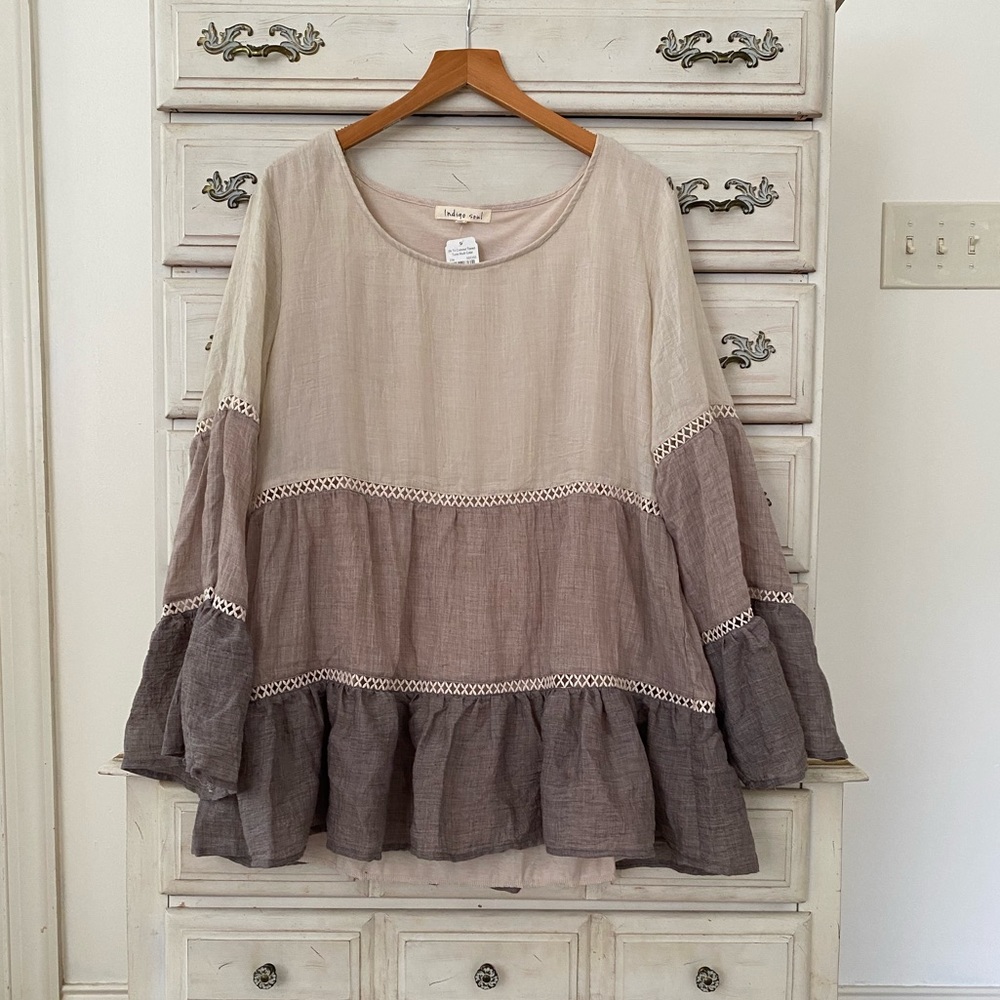 Boho Colorblock Tunic Top